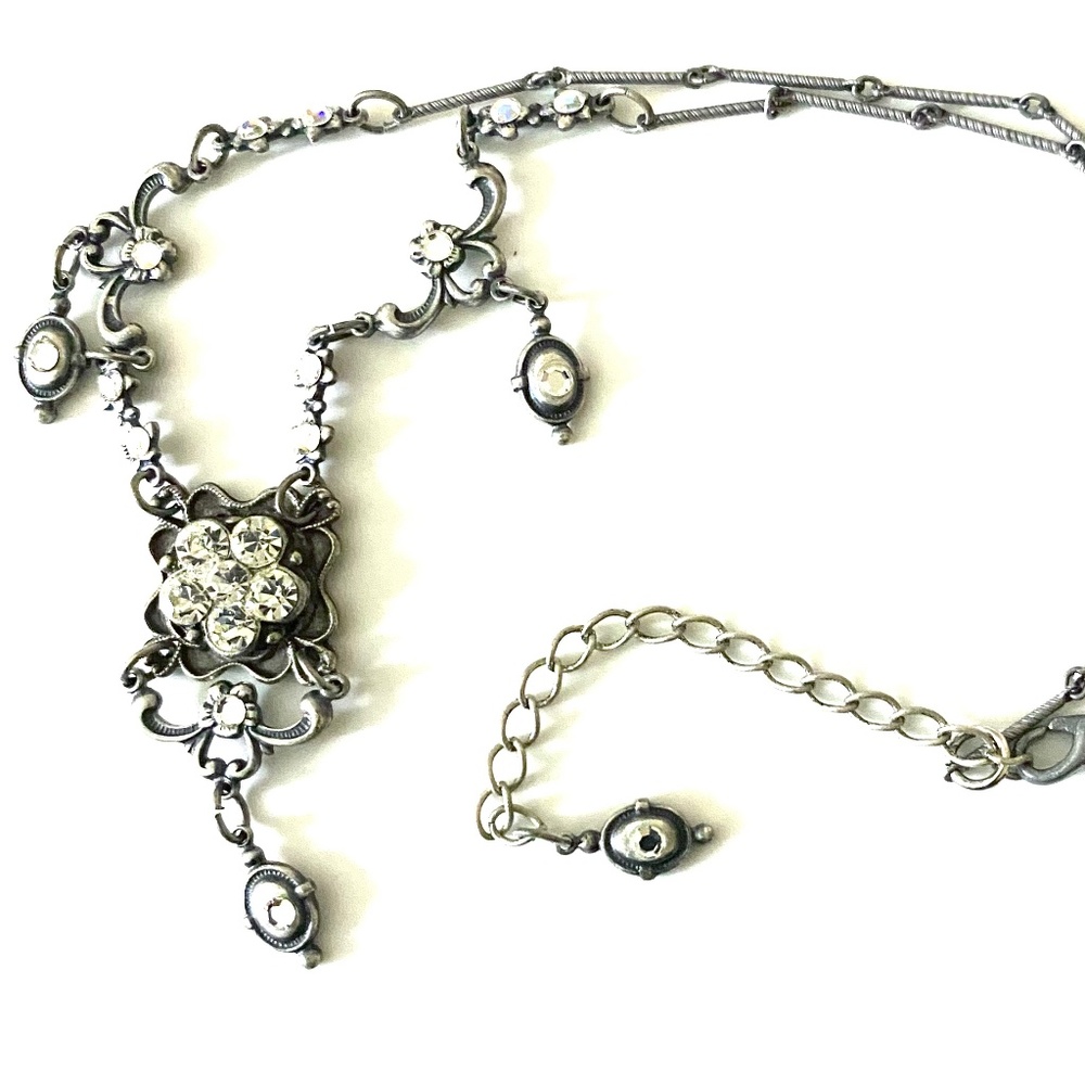 Vintage Style Chandelier Rhinestone Necklace - Picture 2 of 5
